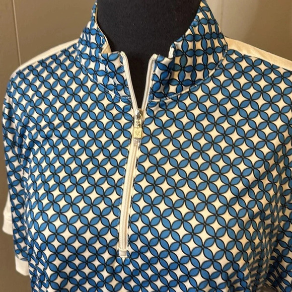 Z Callaway Women's Extra Large Floral Geo Print Golf Polo 1/3 Zip Up Opti-Dri - Picture 4 of 9